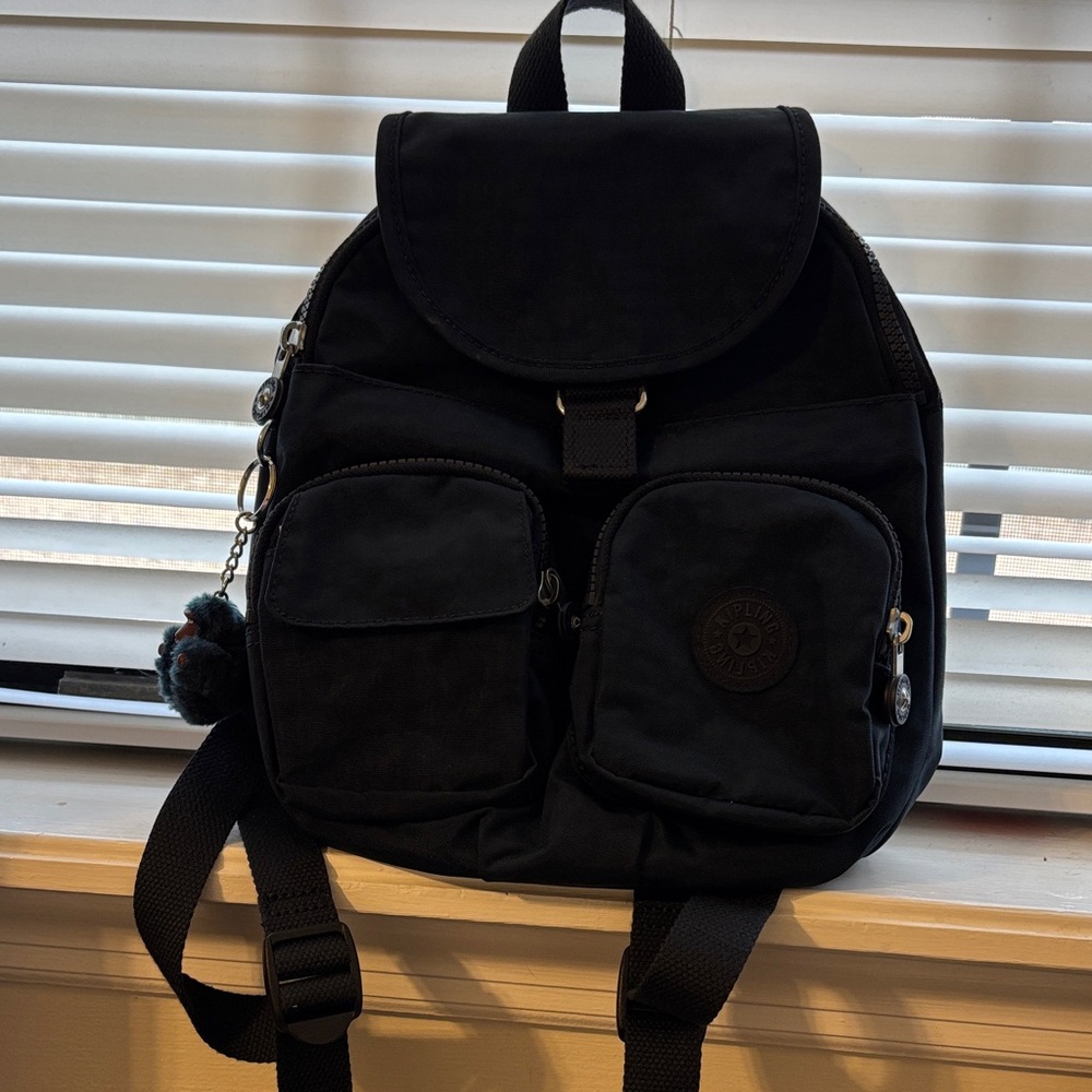 Kipling Navy Backpack with Charm - image 2